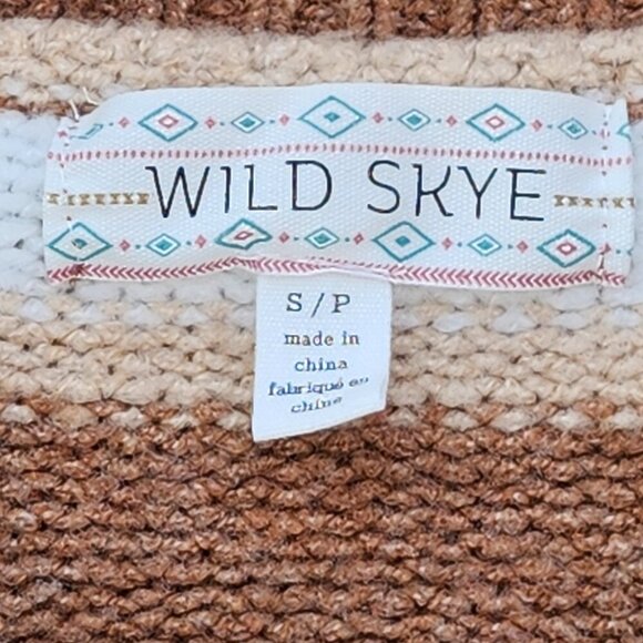 LOVELY Heart Shape Button Sweater Women's Size Small Brown White BNWT WILD SKYE - Picture 6 of 9